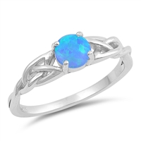 photo of Silver Ring W/ CZ Blue Opal Stone