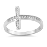 Silver Ring W/ CZ - Cross