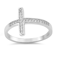 Silver Ring W/ CZ - Cross