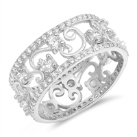 Silver CZ Ring - Vines