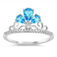 Silver Ring W/ CZ - Crown