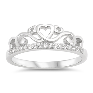 Silver Ring W/ CZ - Crown