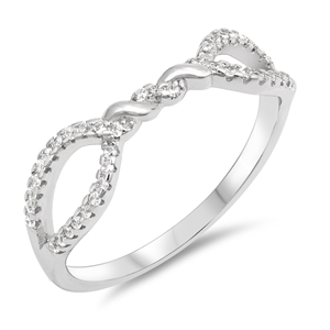 Silver Ring W/ CZ - Knot