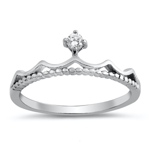 Silver CZ Ring - Crown