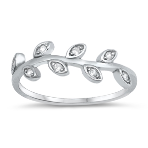 Silver CZ Ring - Vines