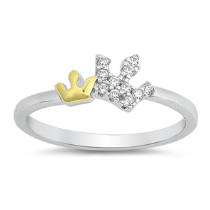 Silver Ring W/ CZ - Crown