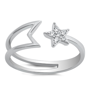 Silver CZ Ring - Shooting Star