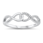 Silver CZ Ring - Linking Infinity