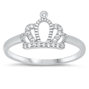 Silver CZ Ring - Crown