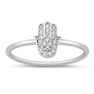 Silver CZ Ring - Hand of God