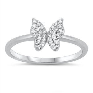 Silver CZ Ring - Butterfly