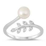 Silver CZ Ring - Pearl