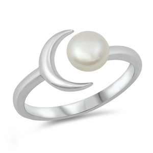 Silver CZ Ring - Pearl