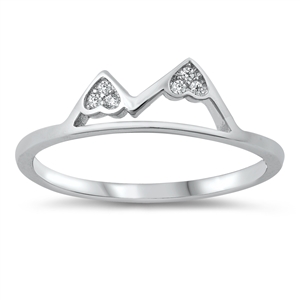 Silver CZ Ring - Mountains