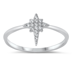 Silver CZ Ring - North Star