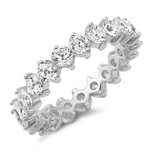 Silver CZ Ring - Eternity Band