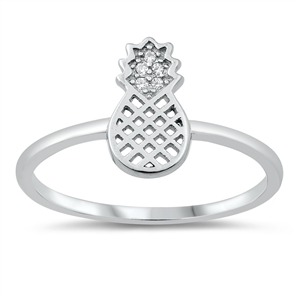 Silver CZ Ring - Pineapple