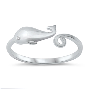 Silver Toe Ring - Whale