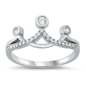 Silver CZ Ring - Crown