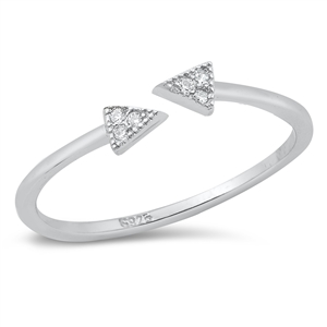 Silver CZ Ring - Wraparound Arrow