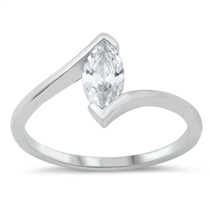 Silver CZ Ring - Marquise