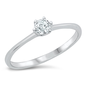 Silver CZ Ring - Solitaire