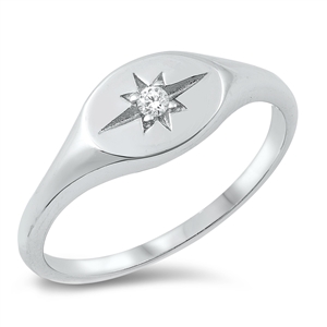 Silver CZ Ring - Star
