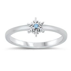 Silver CZ Ring - Snowflake