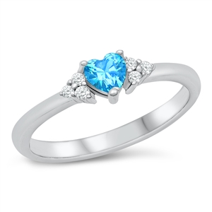 Silver CZ Ring - Heart