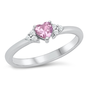 Silver CZ Ring - Heart