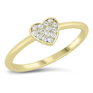 Silver CZ Ring - Heart