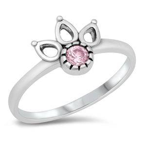 Silver CZ Ring - Bali Design