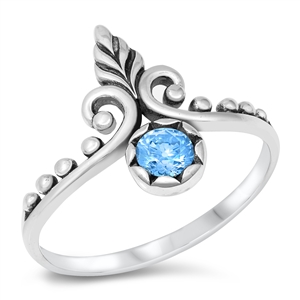 Silver CZ Ring - Bali Design