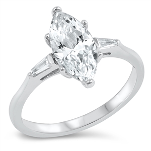 Silver CZ Ring - Marquise