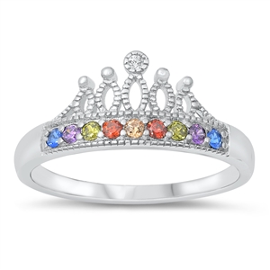 Silver CZ Ring - Crown