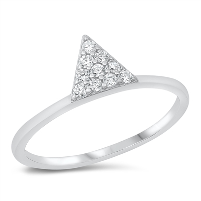 Silver CZ Ring - Triangle