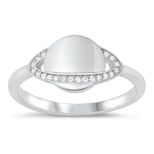 Silver CZ Ring - Saturn