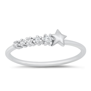 Silver CZ Ring - Shooting Star