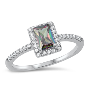 Silver CZ Ring - Radiant Cut