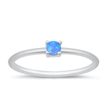 Silver CZ Ring - Blue Lab Opal