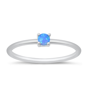 Silver CZ Ring - Blue Lab Opal