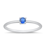 Silver CZ Ring - Blue Sapphire
