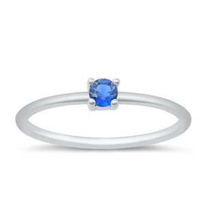 Silver CZ Ring - Blue Sapphire