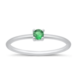 Silver CZ Ring - Emerald