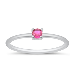 Silver CZ Ring - Ruby