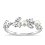 Silver CZ Ring - Pearl