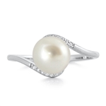 Silver CZ Ring - Pearl