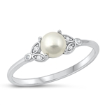 Silver CZ Ring - Pearl