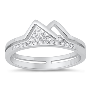 Silver CZ Ring - Mountains
