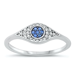 Silver CZ Ring - Eye